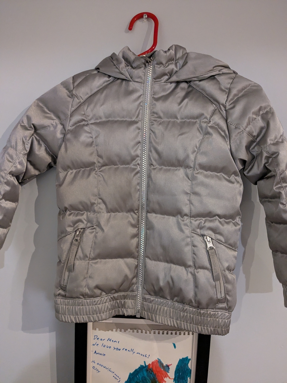 Spyder Kids Silver Puffer Jacket with Hood